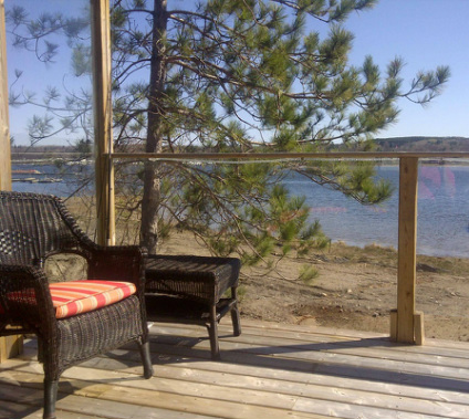 The best place to enjoy your coffee in the morning at the Ontario Cottage rental overlooking Georgian Bay